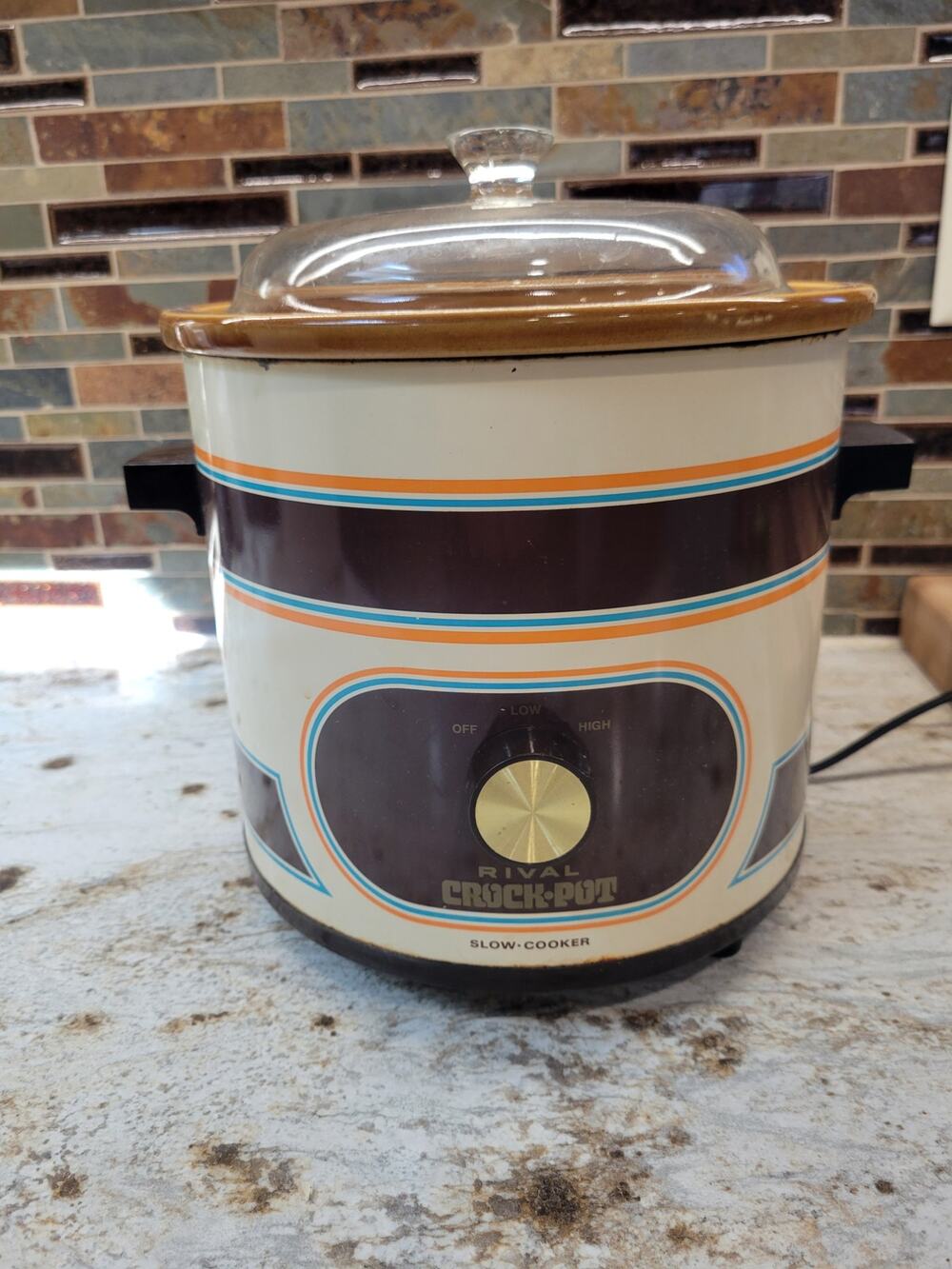 Vintage Rival Crock Pot Model 3100 3.5 Qt Slow Cooker With Original Box 1970s